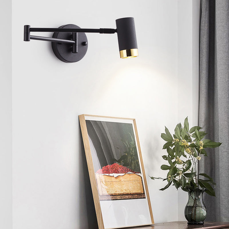 Modern Circle Shape Wall Sconce Reading Wall Light with Metal Shade for Bedroom