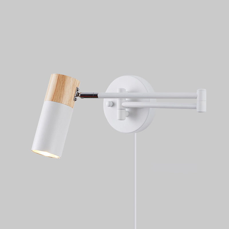 Modern Circle Shape Wall Sconce Reading Wall Light with Metal Shade for Bedroom