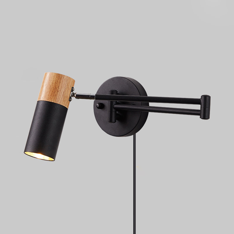 Modern Circle Shape Wall Sconce Reading Wall Light with Metal Shade for Bedroom