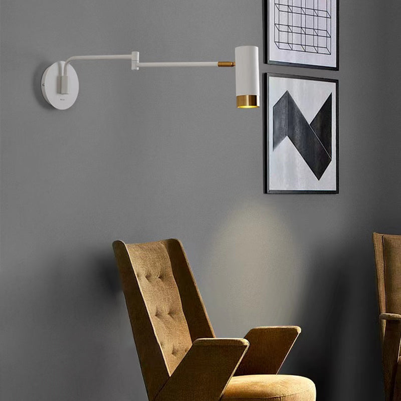 Modern Circle Shape Wall Sconce Reading Wall Light with Metal Shade for Bedroom