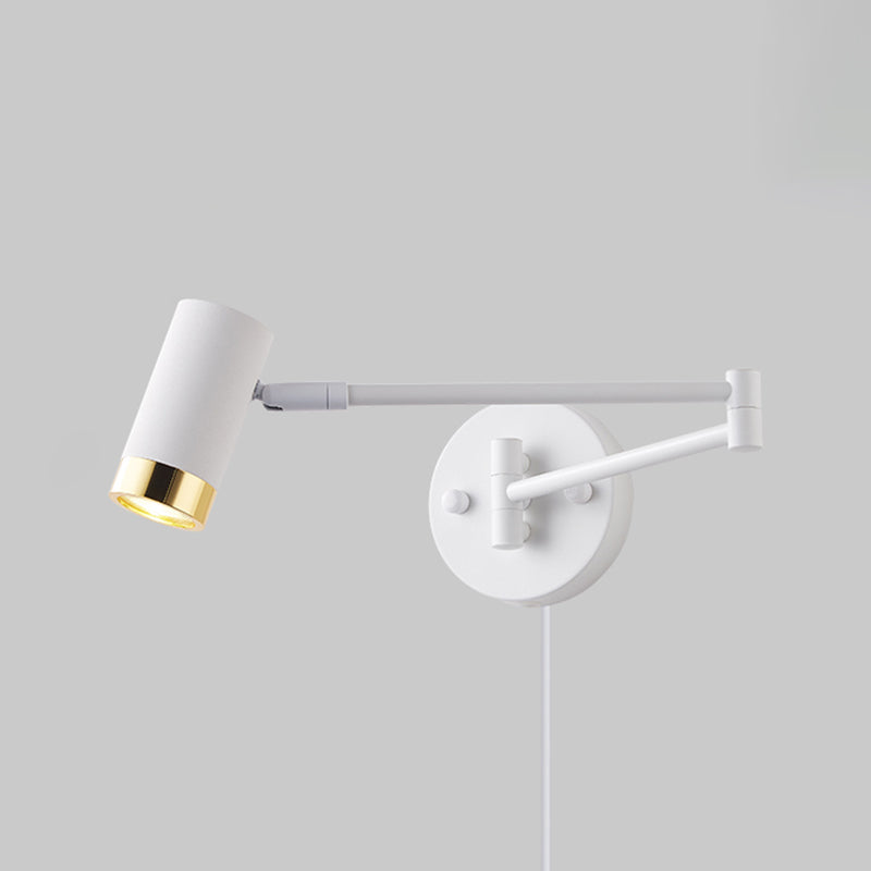 Modern Circle Shape Wall Sconce Reading Wall Light with Metal Shade for Bedroom