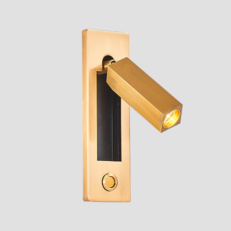 Modern Geometric Shape Wall Sconce Reading LED Wall Light with Aluminum Shade for Bedroom