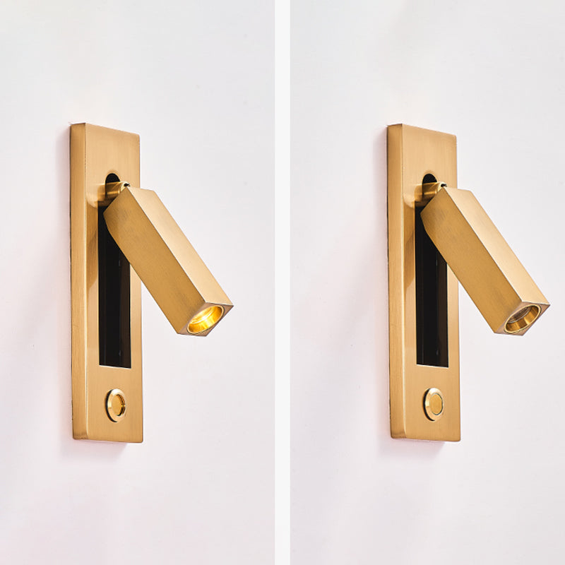 Modern Geometric Shape Wall Sconce Reading LED Wall Light with Aluminum Shade for Bedroom