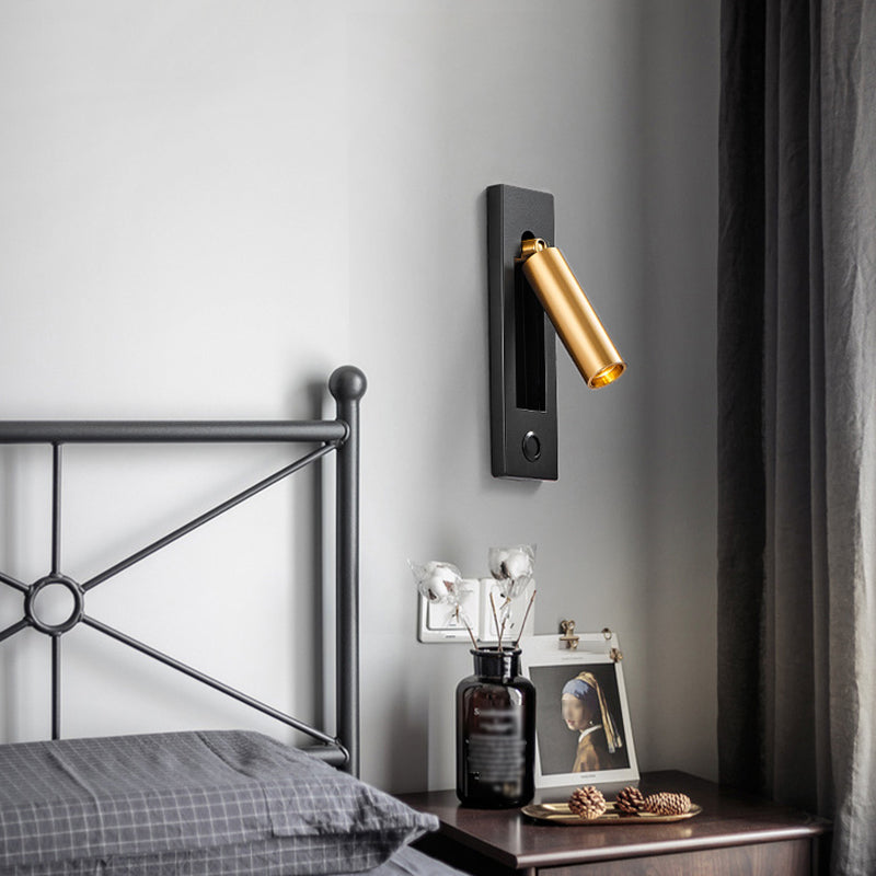 Modern Geometric Shape Wall Sconce Reading LED Wall Light with Aluminum Shade for Bedroom