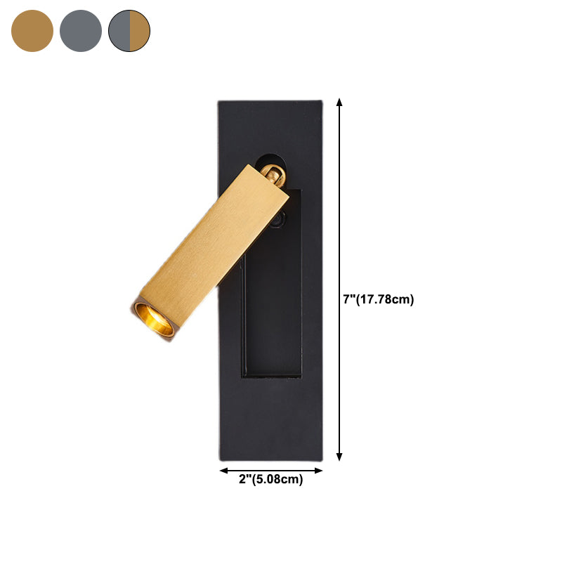 Modern Geometric Shape Wall Sconce Reading LED Wall Light with Aluminum Shade for Bedroom