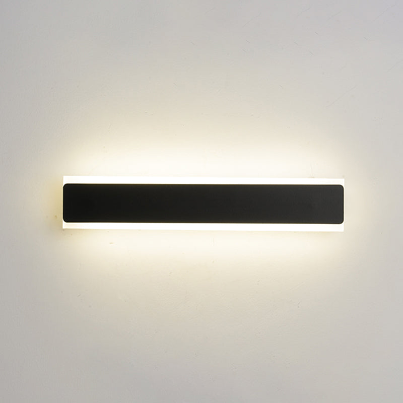 Linear Shape Metal Wall Light Modern Style 1-Light Wall Mount Light in Black