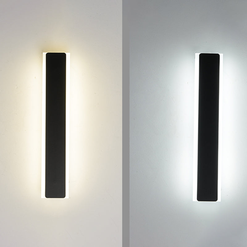 Linear Shape Metal Wall Light Modern Style 1-Light Wall Mount Light in Black