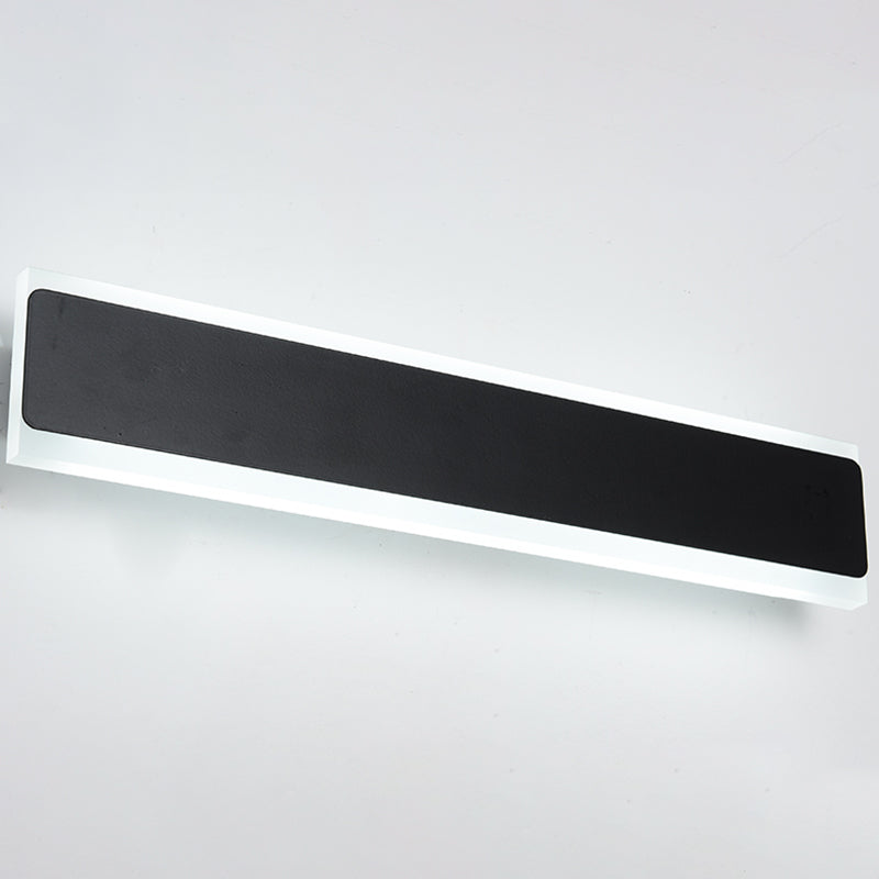 Linear Shape Metal Wall Light Modern Style 1-Light Wall Mount Light in Black