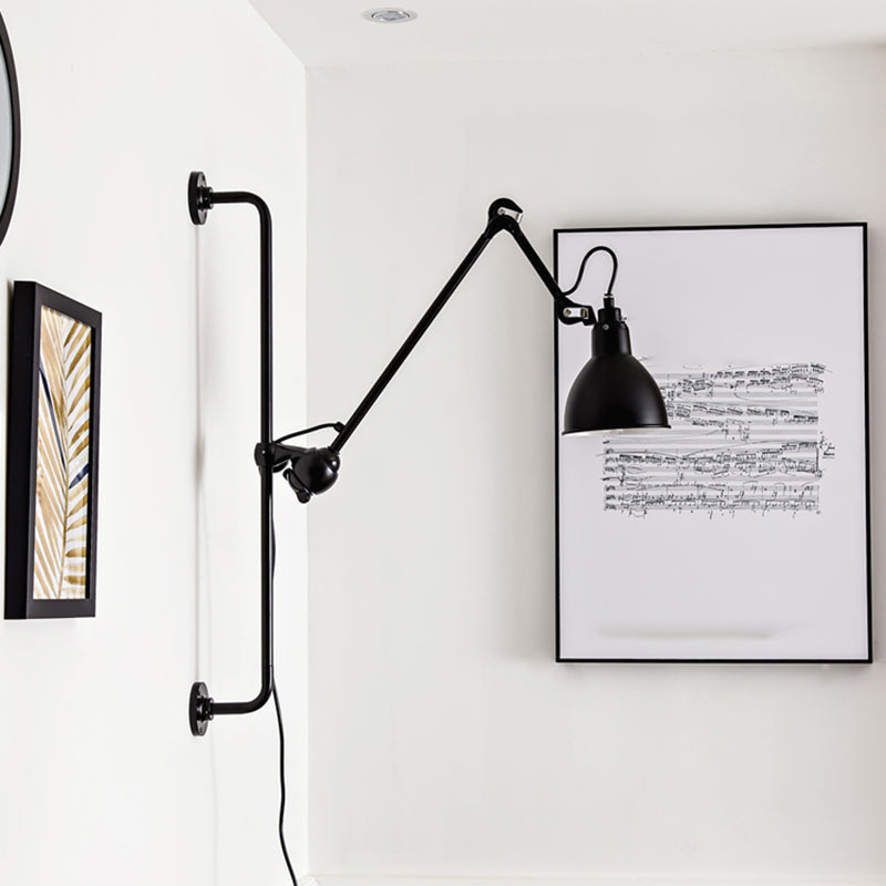 Modern Metal Wall Sconce Linear Shape Reading Wall Light with Aluminum Shade for Bedroom
