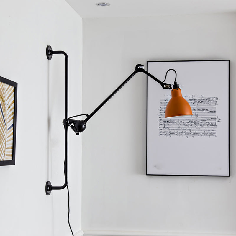 Modern Metal Wall Sconce Linear Shape Reading Wall Light with Aluminum Shade for Bedroom