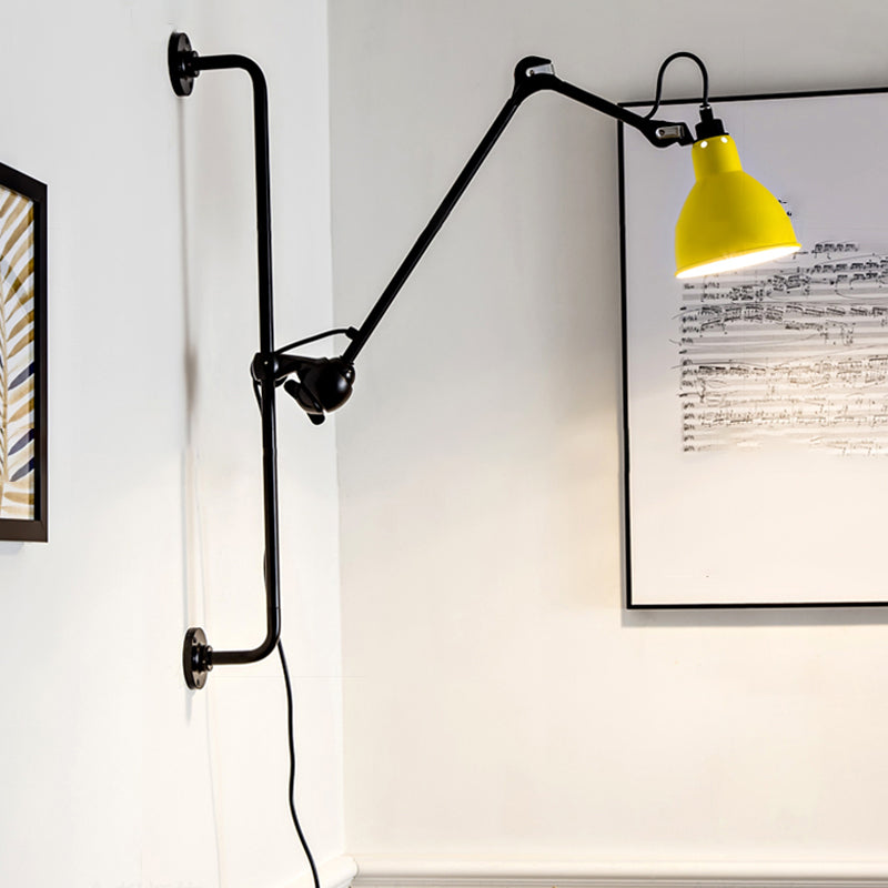 Modern Metal Wall Sconce Linear Shape Reading Wall Light with Aluminum Shade for Bedroom