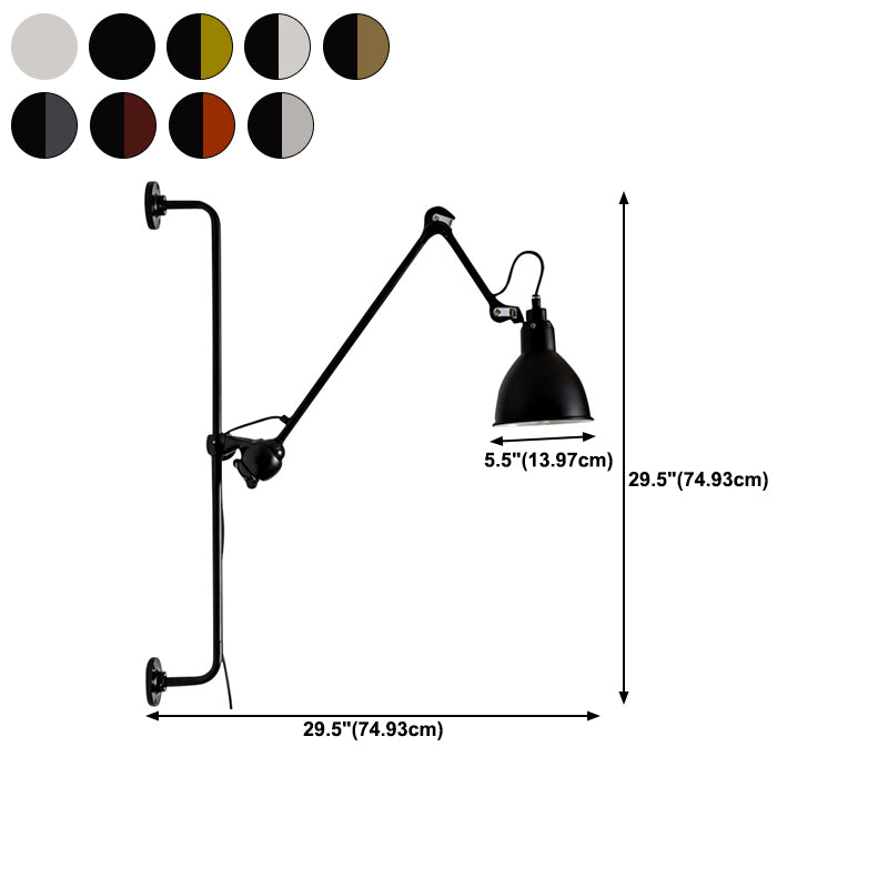 Modern Metal Wall Sconce Linear Shape Reading Wall Light with Aluminum Shade for Bedroom