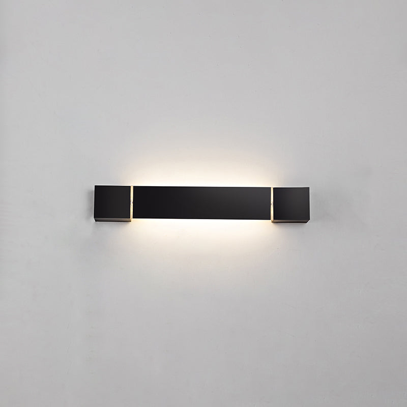 Metal Linear Shape Wall Light Modern 1 Light Wall Mounted Light in Black