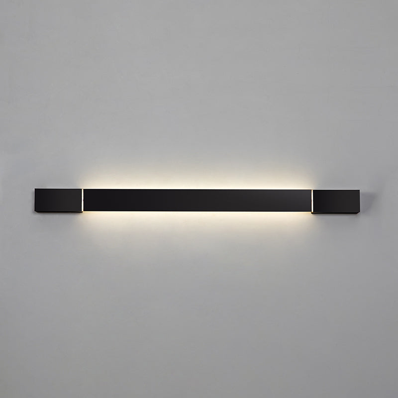 Metal Linear Shape Wall Light Modern 1 Light Wall Mounted Light in Black
