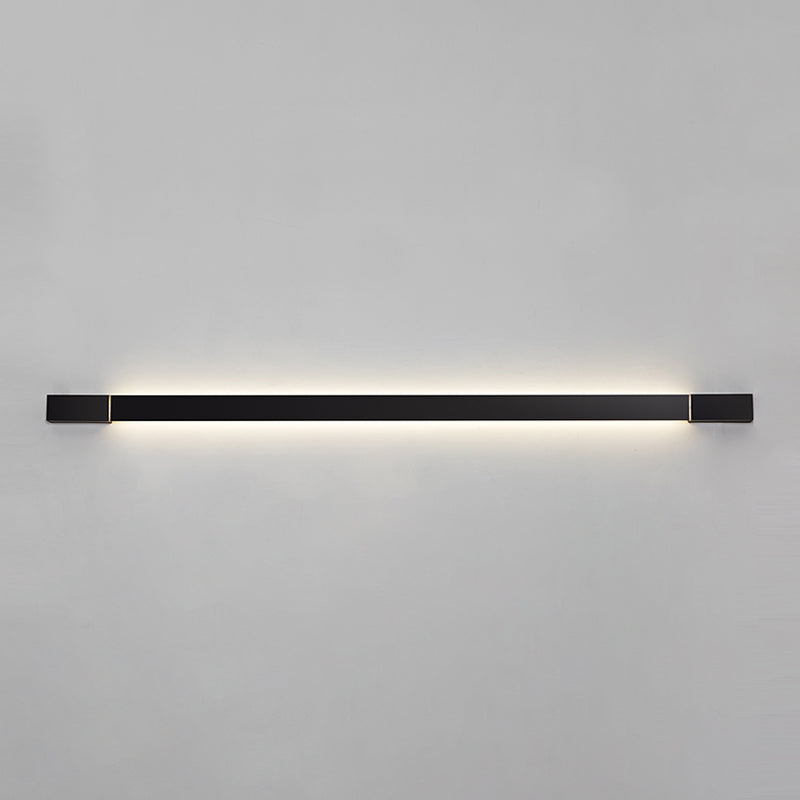 Metal Linear Shape Wall Light Modern 1 Light Wall Mounted Light in Black