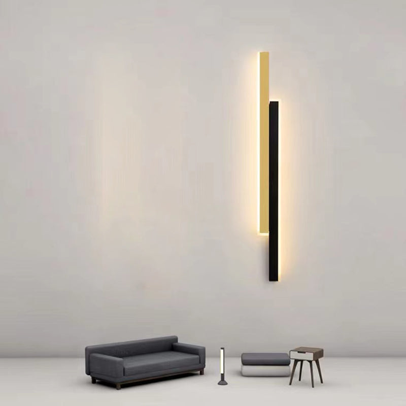 Linear Shape Metal Wall Light Modern Style 2 Lights Wall Mounted Light