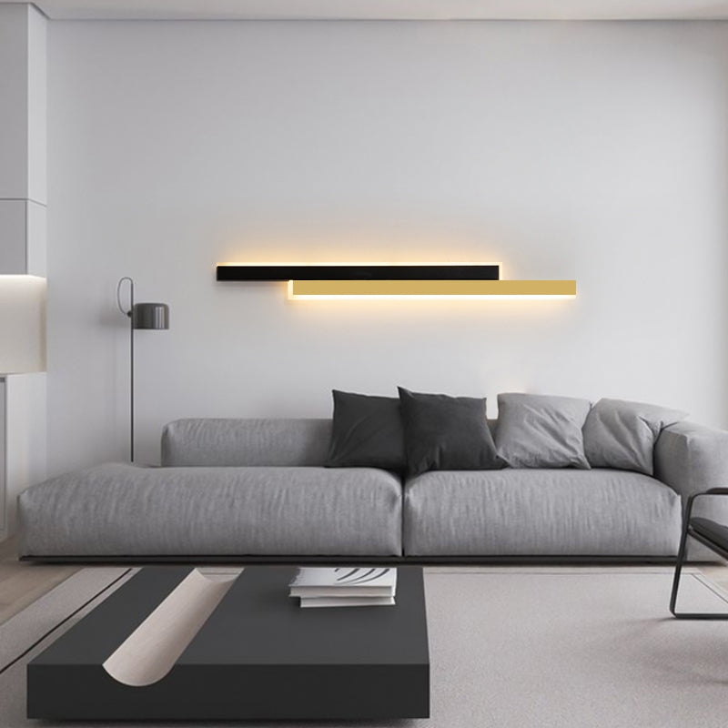 Linear Shape Metal Wall Light Modern Style 2 Lights Wall Mounted Light