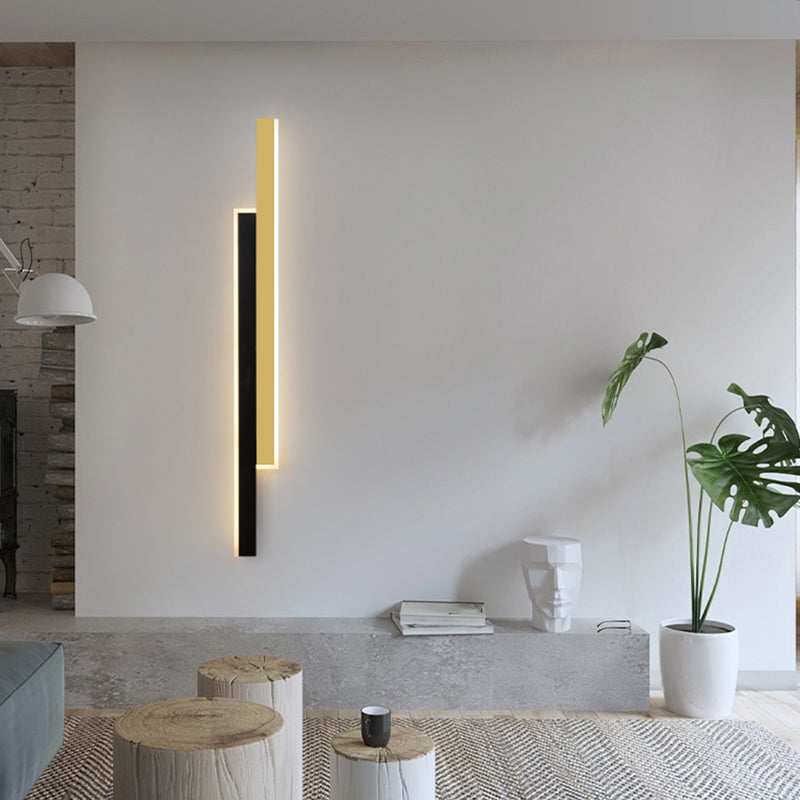 Linear Shape Metal Wall Light Modern Style 2 Lights Wall Mounted Light