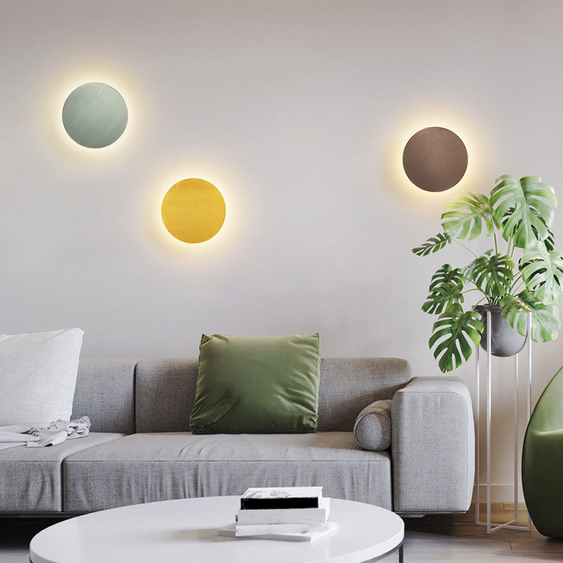 Modern Minimalist LED Wall Light Metal Circular Wall Lamp for Living Room
