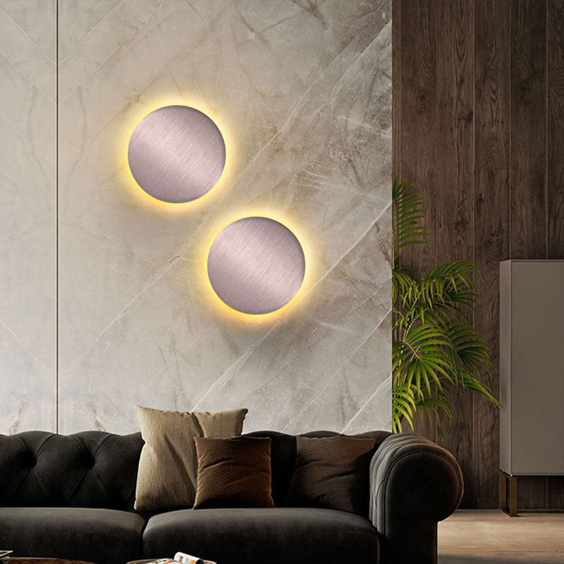 Modern Minimalist LED Wall Light Metal Circular Wall Lamp for Living Room