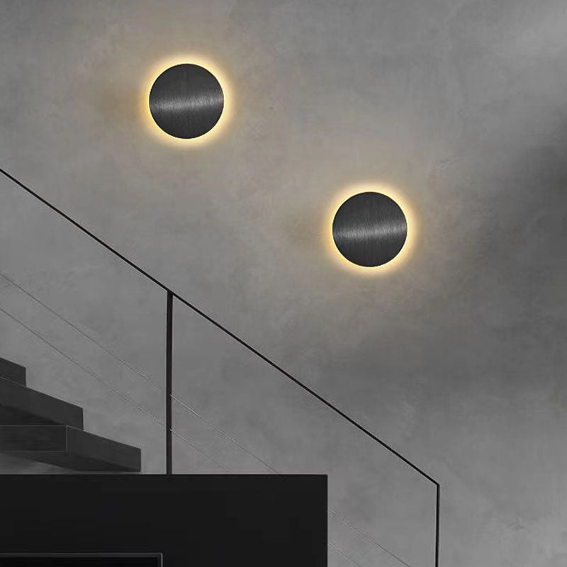 Modern Minimalist LED Wall Light Metal Circular Wall Lamp for Living Room