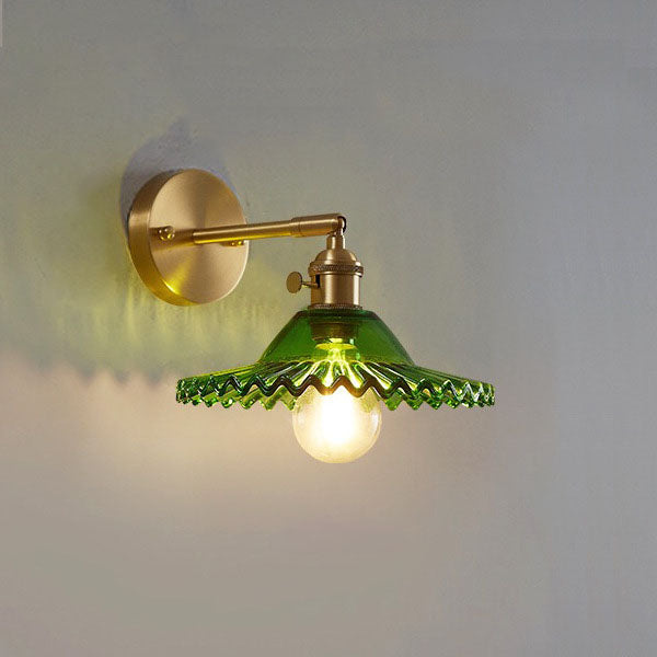 Metal 1-Light Wall Lamp in Modern Luxury Style Geometric Glass Wall Light in Gold