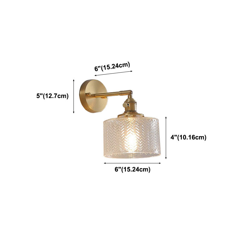 Metal 1-Light Wall Lamp in Modern Luxury Style Geometric Glass Wall Light in Gold