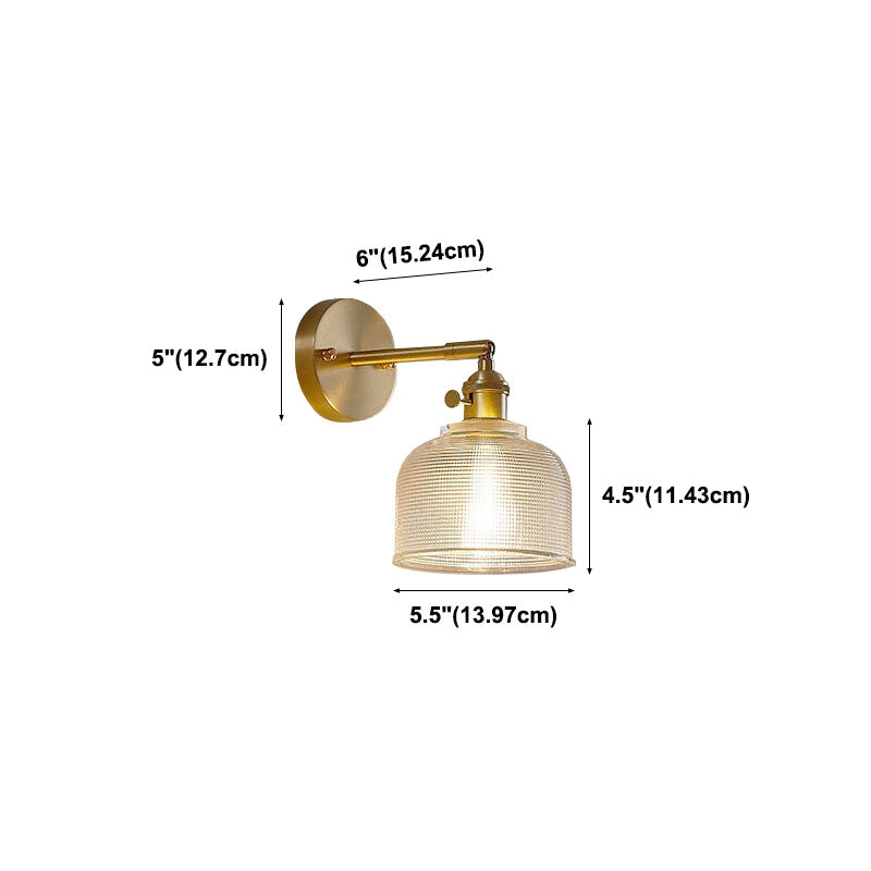 Metal 1-Light Wall Lamp in Modern Luxury Style Geometric Glass Wall Light in Gold