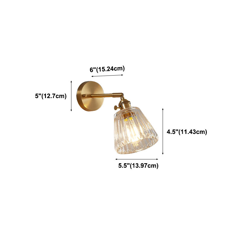 Metal 1-Light Wall Lamp in Modern Luxury Style Geometric Glass Wall Light in Gold