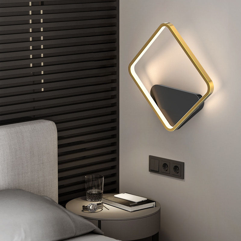 Modern Minimalist LED Wall Lamp Metal Geometric Wall Light with Acrylic Shade