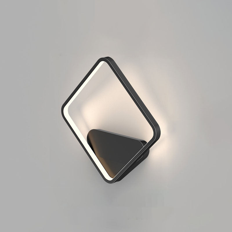 Modern Minimalist LED Wall Lamp Metal Geometric Wall Light with Acrylic Shade