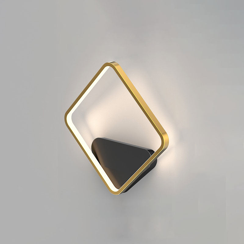Modern Minimalist LED Wall Lamp Metal Geometric Wall Light with Acrylic Shade