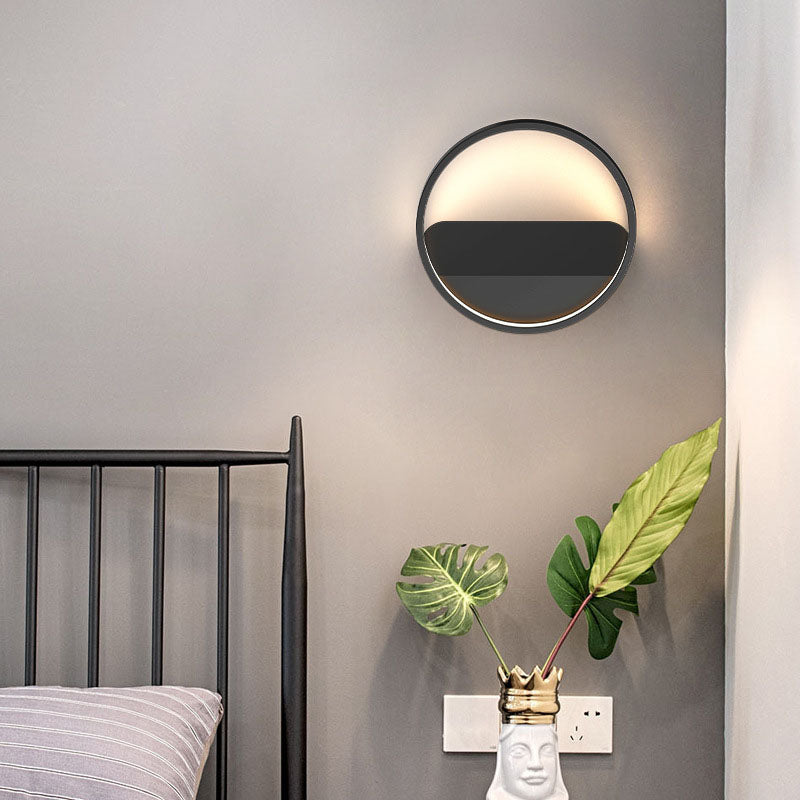 Modern Minimalist LED Wall Lamp Metal Geometric Wall Light with Acrylic Shade