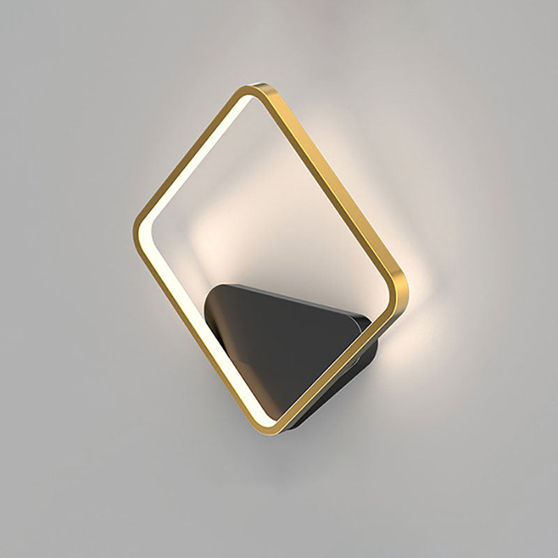 Modern Minimalist LED Wall Lamp Metal Geometric Wall Light with Acrylic Shade