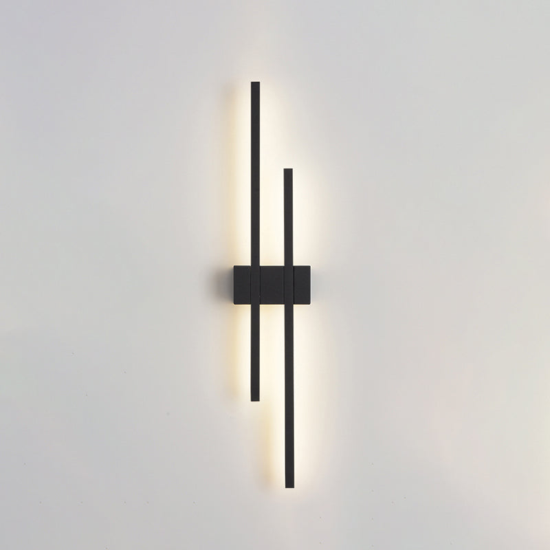 Metal LED Wall Lamp in Modern Minimalist 2-Light Linear Wall Sconce for Bedroom