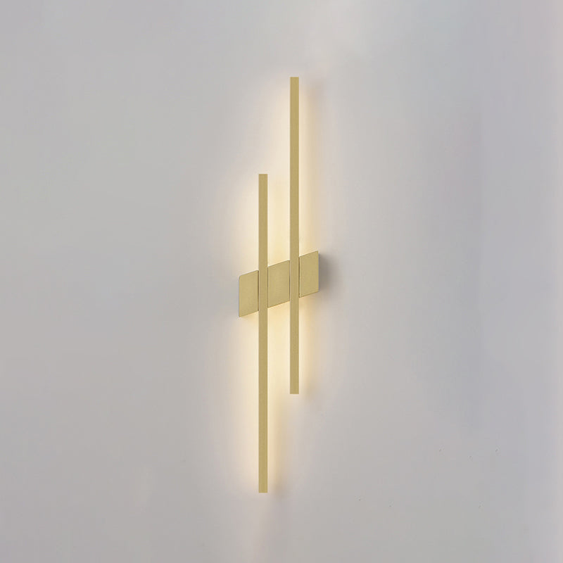 Metal LED Wall Lamp in Modern Minimalist 2-Light Linear Wall Sconce for Bedroom