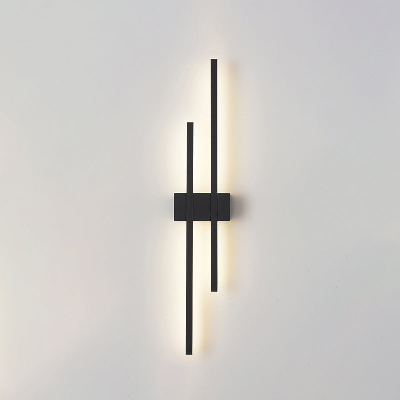 Metal LED Wall Lamp in Modern Minimalist 2-Light Linear Wall Sconce for Bedroom