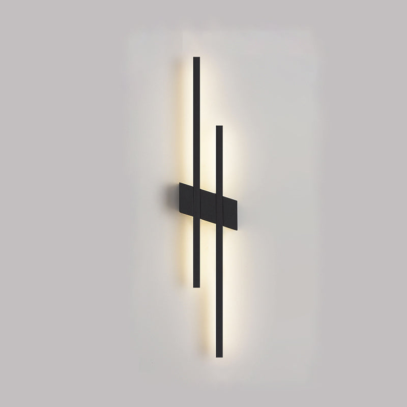 Metal LED Wall Lamp in Modern Minimalist 2-Light Linear Wall Sconce for Bedroom