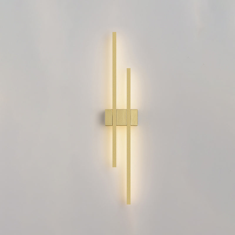 Metal LED Wall Lamp in Modern Minimalist 2-Light Linear Wall Sconce for Bedroom