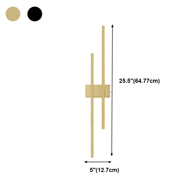 Metal LED Wall Lamp in Modern Minimalist 2-Light Linear Wall Sconce for Bedroom