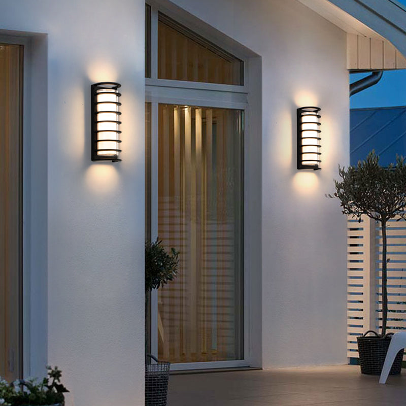 Modern Minimalist LED Wall Lamp Metal Geometric Wall Sconce in Black
