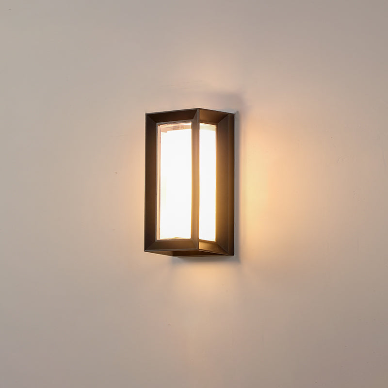 Modern Minimalist LED Wall Lamp Metal Geometric Wall Sconce in Black