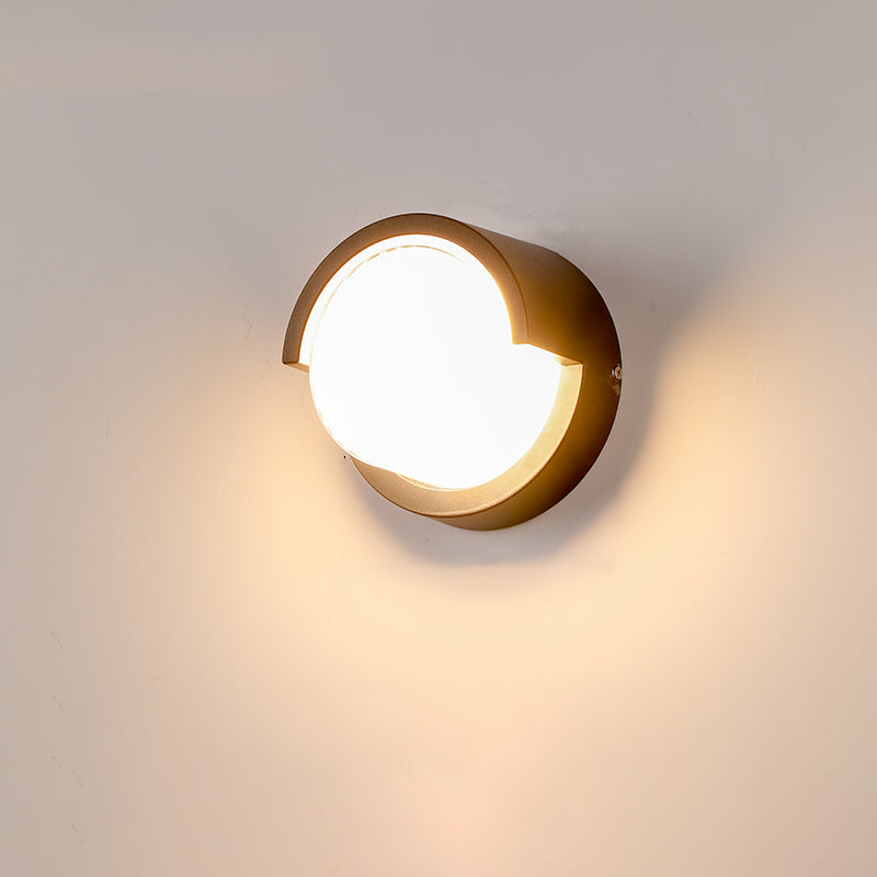 Modern Minimalist LED Wall Lamp Metal Geometric Wall Sconce in Black