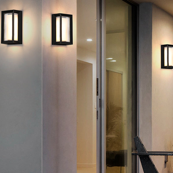 Modern Minimalist LED Wall Lamp Metal Geometric Wall Sconce in Black