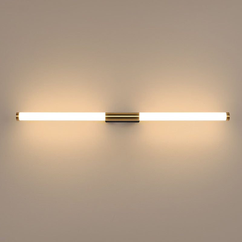 Modern Minimalist LED Wall Light Metal Linear Vanity Wall Light in Gold