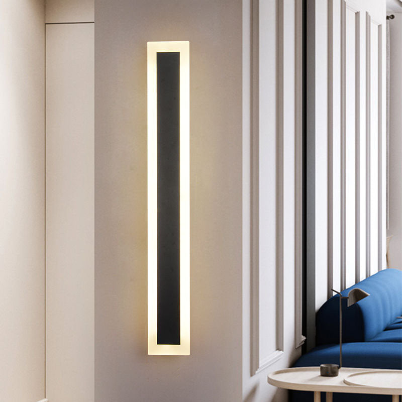 Black Linear LED Wall Light in Modern Simplicity Metal Wall Lamp for Bedroom