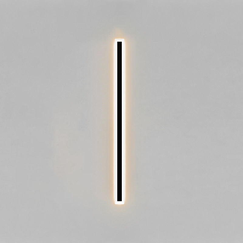 Black Linear LED Wall Light in Modern Simplicity Metal Wall Lamp for Bedroom