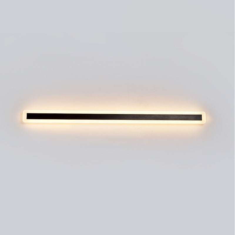 Black Linear LED Wall Light in Modern Simplicity Metal Wall Lamp for Bedroom
