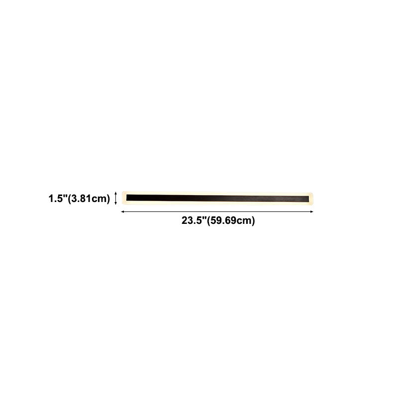 Black Linear LED Wall Light in Modern Simplicity Metal Wall Lamp for Bedroom