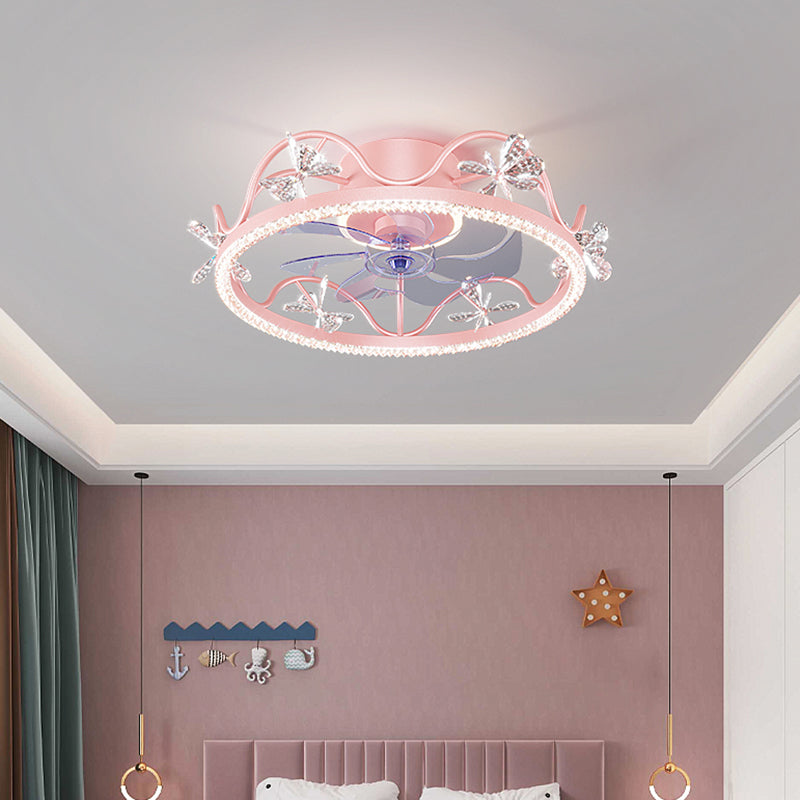Multi Light Ceiling Fan Light Modern Style Metal Ceiling Fan Light for Children's Room